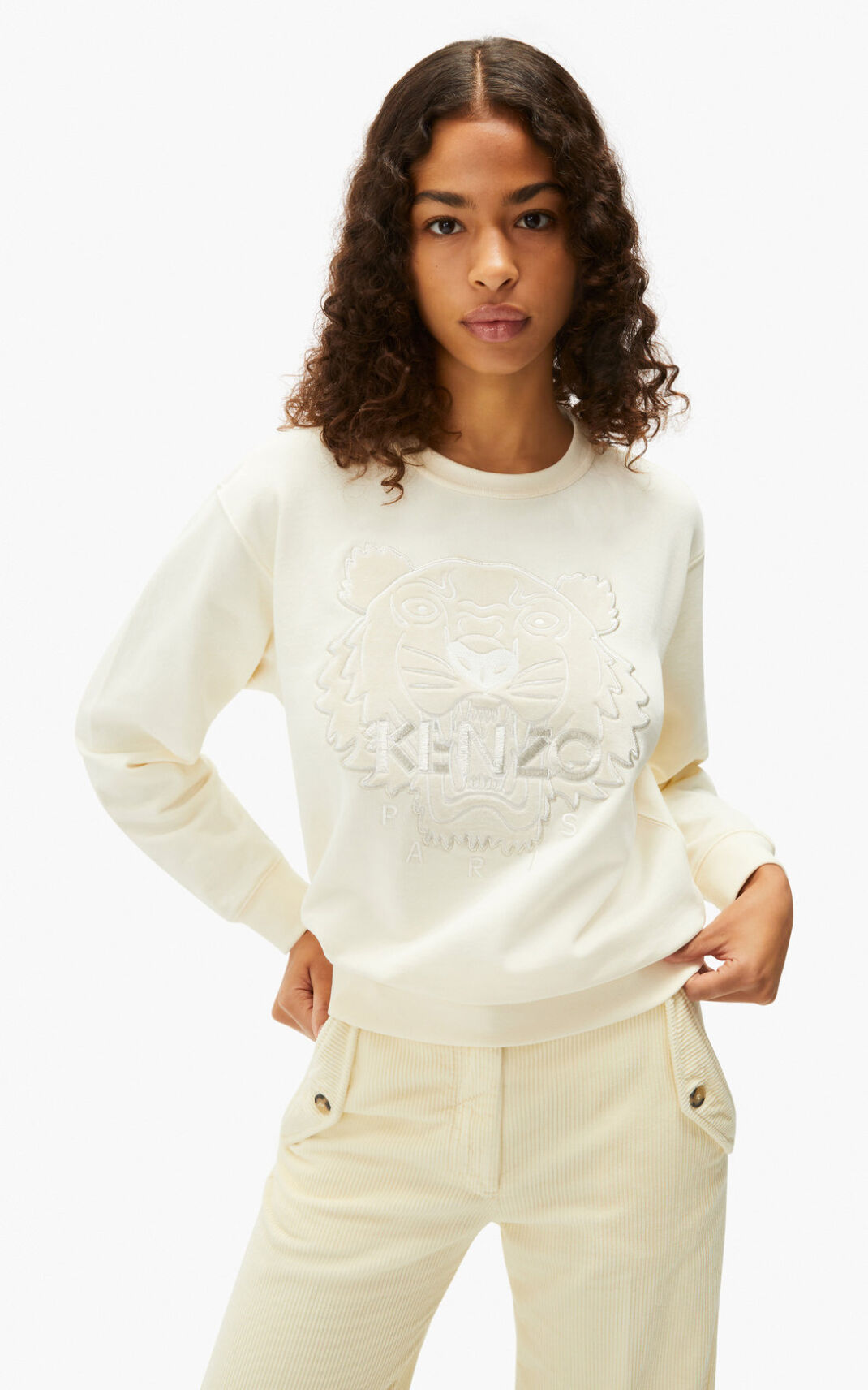 Kenzo The Kışlık Capsule Tiger Sweatshirt Bayan Beyaz | 7859-MALCE